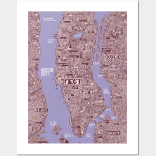 New York city Comic map Posters and Art